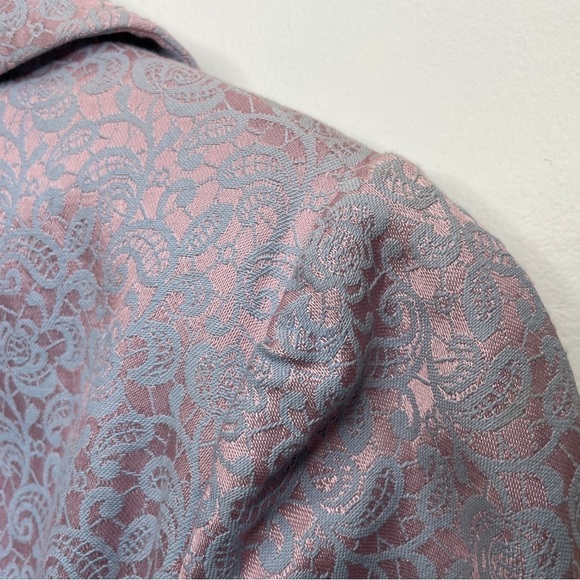 VINTAGE Iridescent Satin Paisley Metallic Belted Handmade Robe Housecoat - Picture 6 of 7